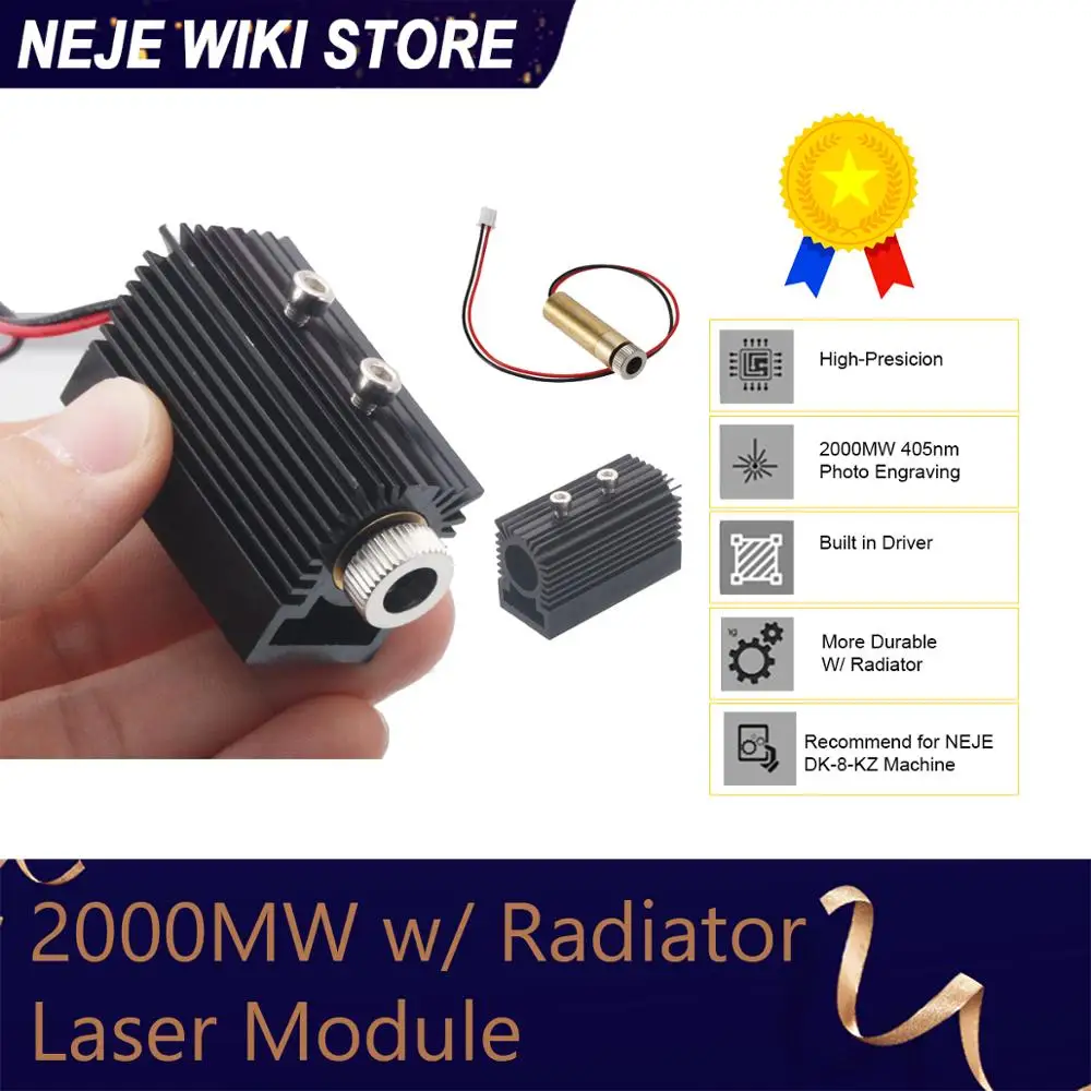 

NEJE 2000mW Laser Head Tube Module Accessory Laser Engraving Machine Replace Parts for NEJE DK-8-KZ / DK-8-FKZ Engraver