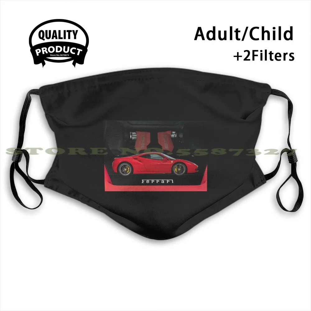Ferrari 488 Gtb Anti Dust With Filter For Kids Girl Boy Teens Masks Engine Sports Cars Fast Exotic | Аксессуары для одежды