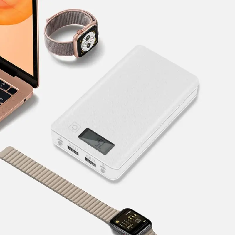 Блок питания 6x18650 корпус внешний аккумулятор с двумя usb-портами Poverbank портативный Pover банк питания для телефонов Xiaomi зарядное устройство(без батареи