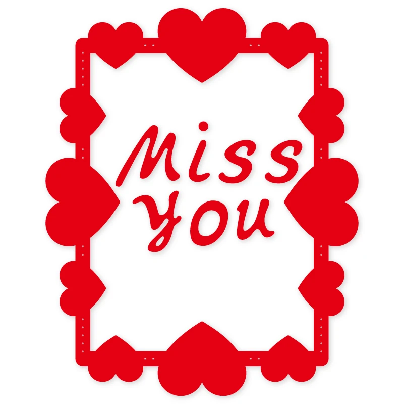 130*105 мм любовь &quotMiss You&quot Ремесло металлические режущие штампы высечки