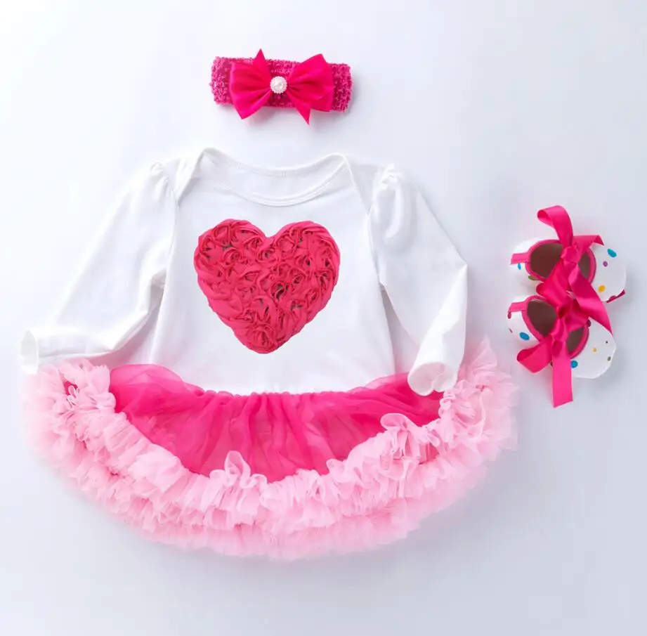 Комплект из 3 предметов, платье-пачка для девочек 1-2 лет на день рождения, нарядное платье-пачка для маленьких девочек, наряд для младенцев, повязка на голову для детей 0-24 месяцев