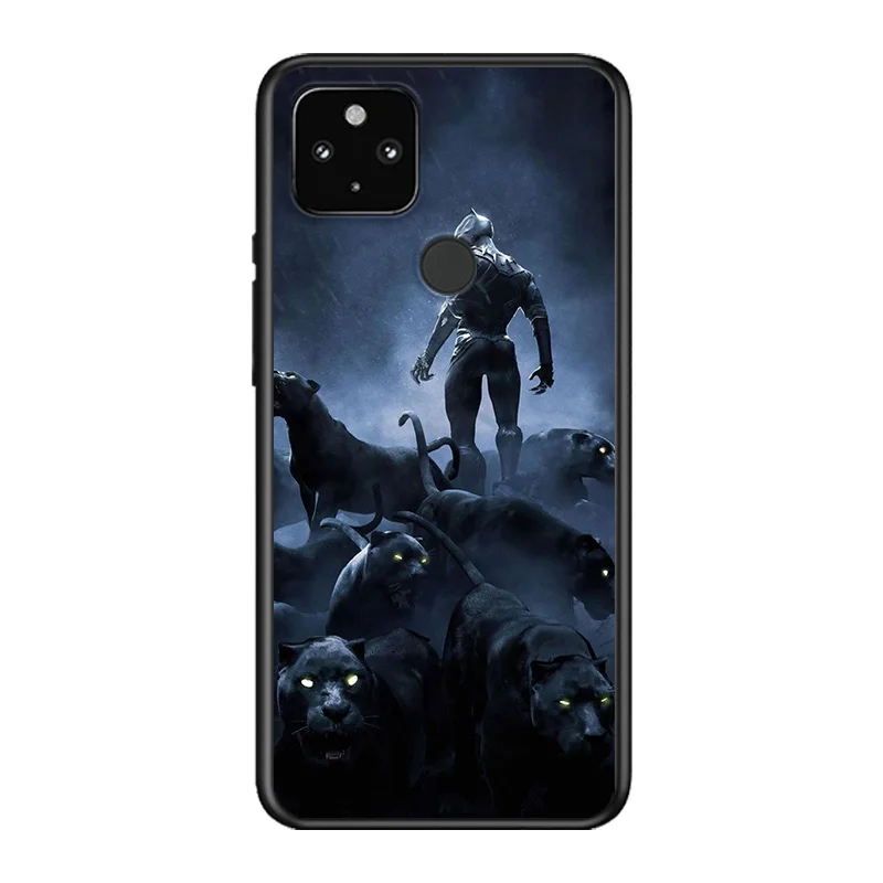 

Black Panther Marvel Avengers Super Hero For Google Pixel 5 4A 5G 4 XL Soft Shell TPU Silicone Black Cover Phone Case