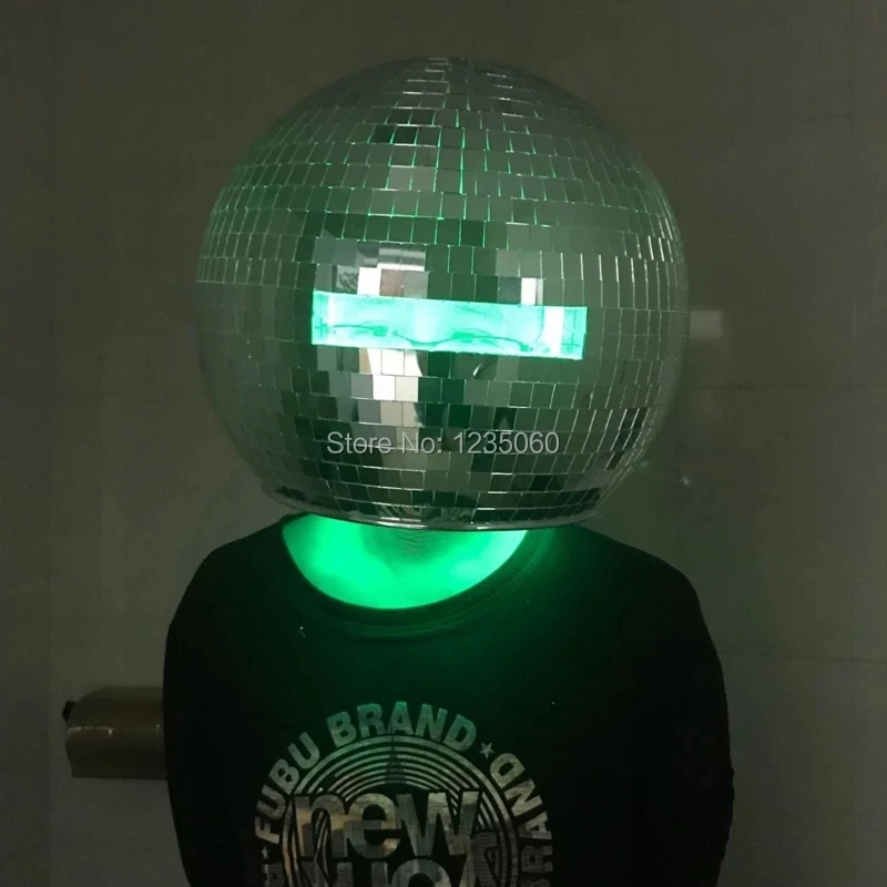 Маска-шлем для дискотеки с зеркальным шаром костюм диджея ночного клуба