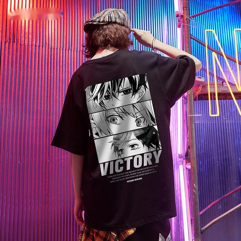 

Футболка мужская оверсайз в стиле хип-хоп, с коротким рукавом