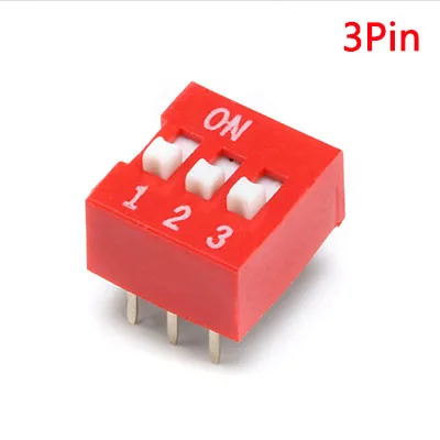 3Pin Red 5 шт. модуль переключателя типа оснастки 1 2 3 4 5 6 7 8 бит 2,54 мм положение способ погружения переключатель переключателя синий Щелчковый выключатель переключатель циферблата выключатель - Цвет: 3Pin Red