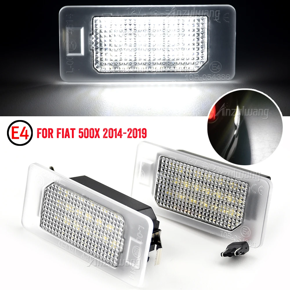 

For Fiat 500X 2014 2015 2016 2017 2018 2019 LED License Number Plate Light White Rear Tag Lamps Canbus No Error Auto Parts