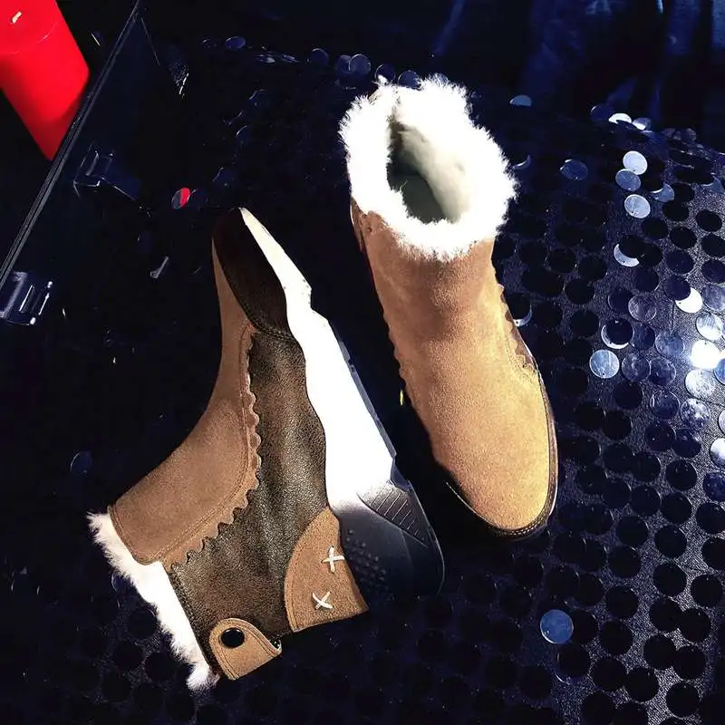 ASILETO/высококачественные женские теплые плюшевые зимние сапоги Женская обувь без