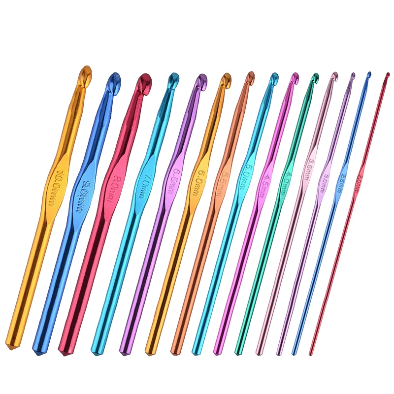 

Nonvor 14Sizes Crochet Hooks Set Knitting Needles DIY Household Arts Craft Scissors Stitch Markers Sewing Tools Accessories