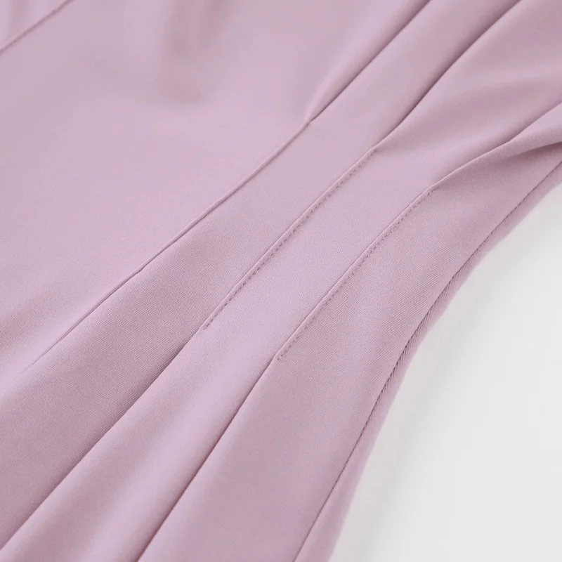 

MIOJIOTAXX 2021 Spring And Autumn European And American Long Sleeve Purple Dress Women's Waist Slim A-line Skirt Short Skirt