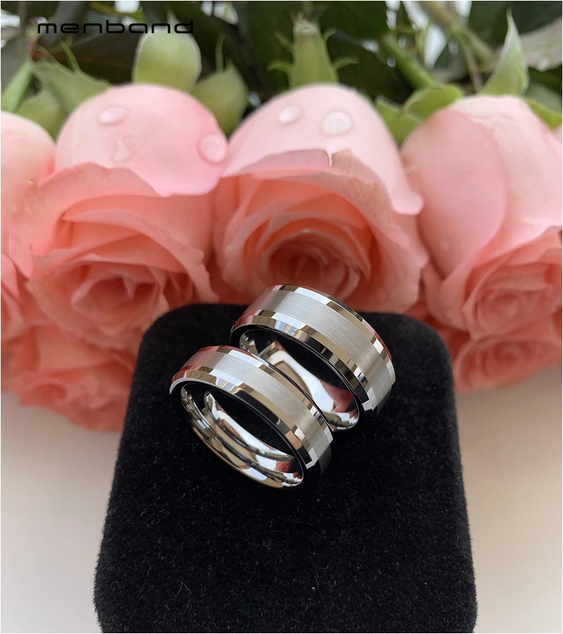 Обручальное кольцо для мужчин и женщин вольфрамовое с матовой отделкой 6 мм 8