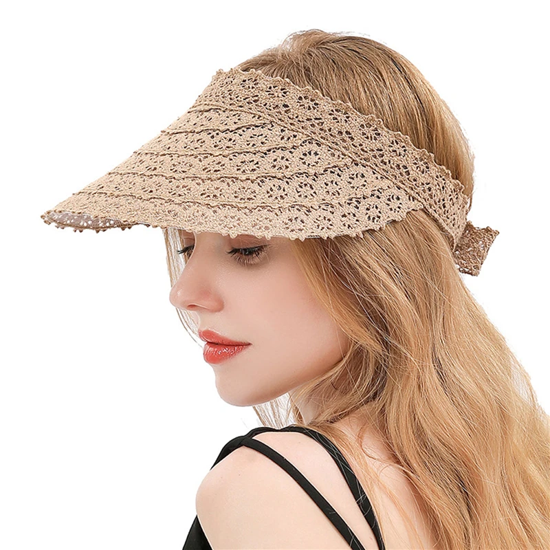 

2022 Fashion Women Lace Sun Hat Loose Beach Hats Beach Hat Uv Protection Summer Hat Ladies Adjustable Lace Hat