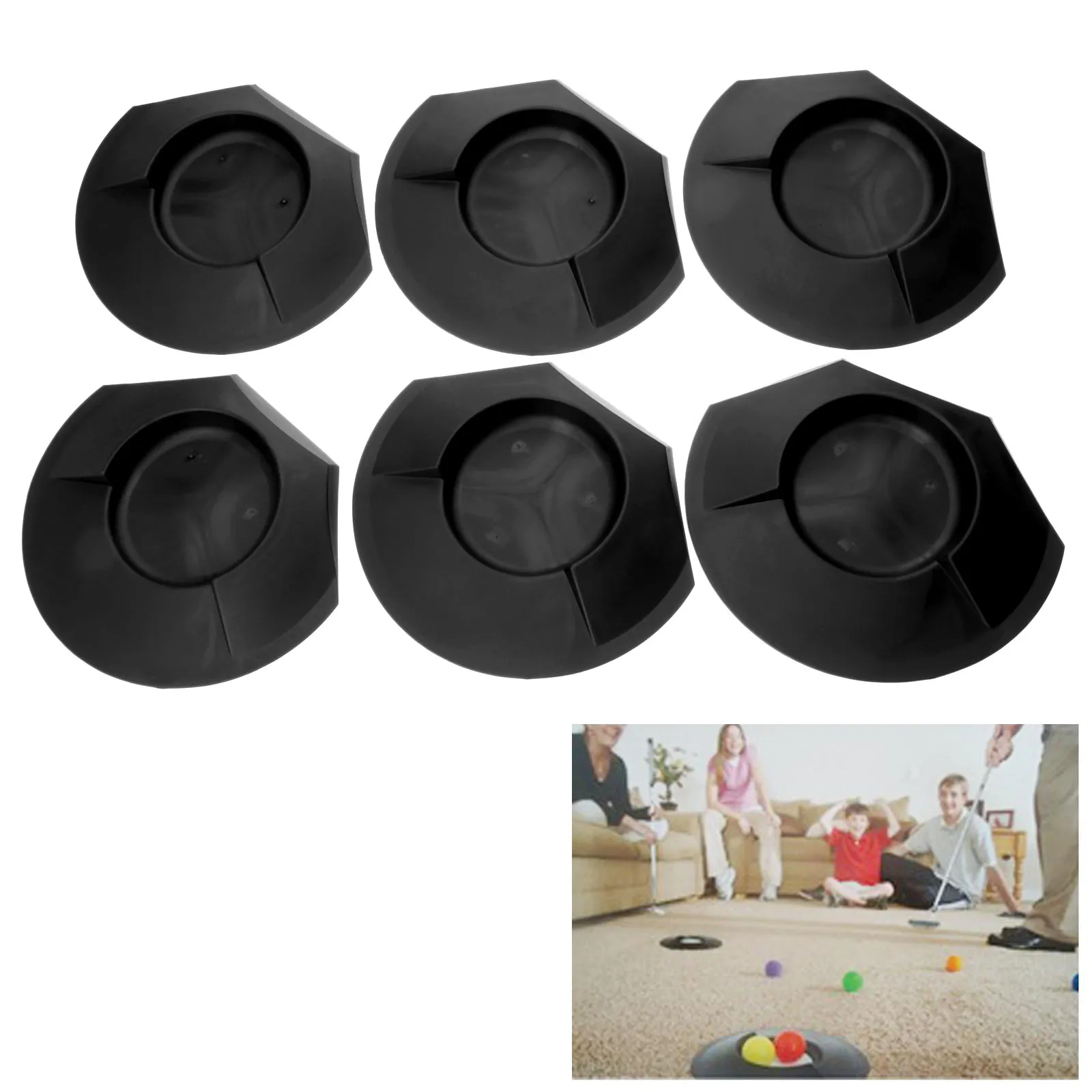 6 шт черный Пластик ответвление лужайки для гольфа &quotГрин&quot чашка отверстие в