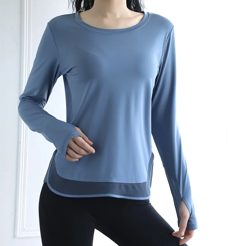 Женские топы Спортивные Свободные Джерси Mujer Dri Fit, тренировочные рубашки с круглым вырезом и длинным рукавом для занятий йогой, женская футболка для тренировок