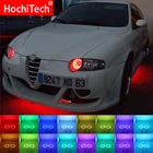 Разноцветные светодиодные RGB-лампы для фар ангельские глазки, кольцевой глаз с радиоуправлением для Alfa Romeo 147 00-04, галогенные аксессуары для фар
