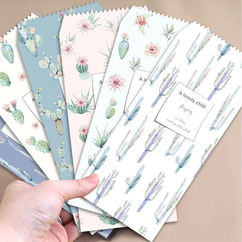 

5Pcs/lot Cute Cartoon Plants Flower Cactus Mini Colorful Paper Envelope Kawaii Small Gift Envelopes for Letter Invitations
