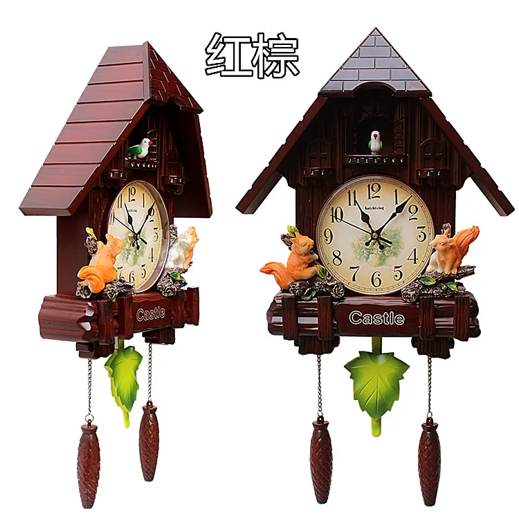 Cuckoo винтажные большие цифровые настенные часы маятник гостиная Ретро домашний