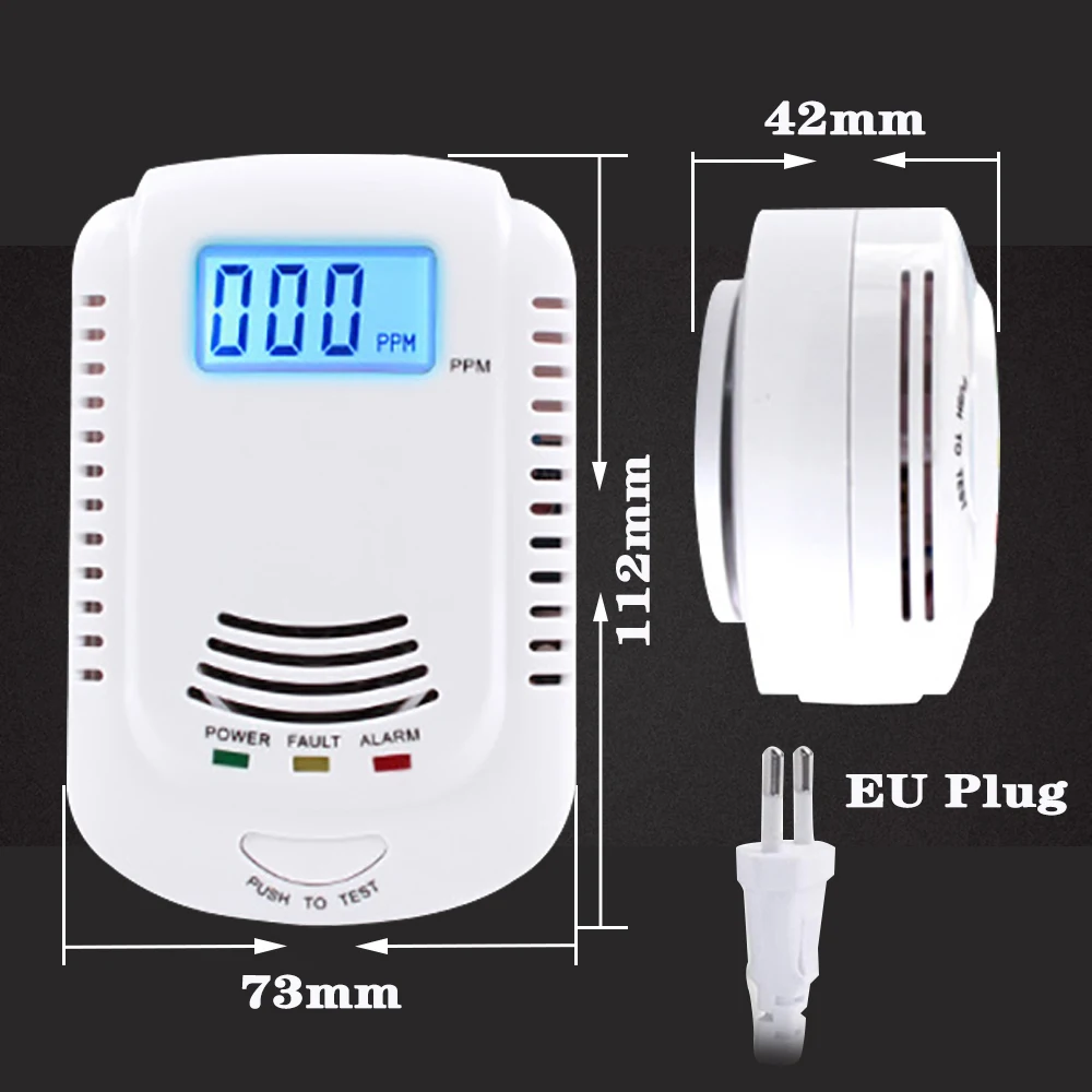 

CO Sensor Work Alone Built In 85dB Siren Sound Independent Carbon Monoxide Poisoning Warning Alarm Gas Detector LCD Display
