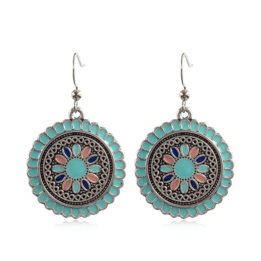 Новые полированные узоры народного искусства маленькие свежие серьги в форме