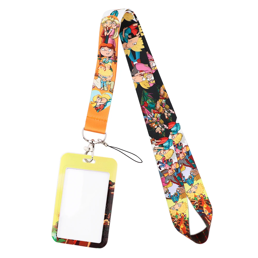 

YL908 Cartoon Anime Neck Strap Lanyards Keychain Travel Bank ID Card Cover Pass Hang Rope Lariat Badge Holder Key Ring Gifts
