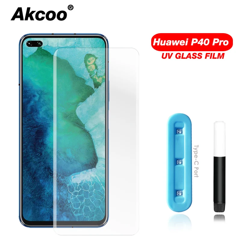Akcoo P40 Pro пленка УФ полный экран клей для Huawei Защитная экрана стеклянная с