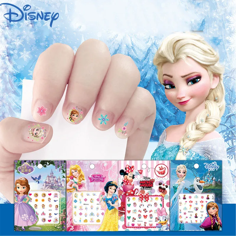 

Наклейка для ногтей «холодная принцесса» из мультфильма Disney, Эльза, Анна, снежный макияж, наклейка для ногтей Минни, Микки, Русалка, Стич, Ист...