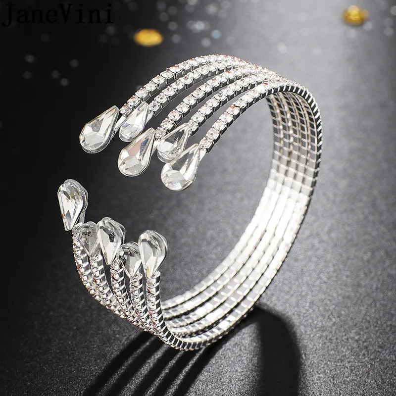 JaneVini Bling Crystal свадебные браслеты золото серебро Бохо Свадьба невесты бисерный