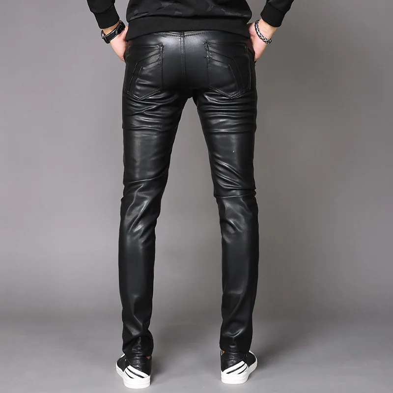 Мужские брюки из ПУ кожи Новинка для ночного клуба мужские мотоциклетные с