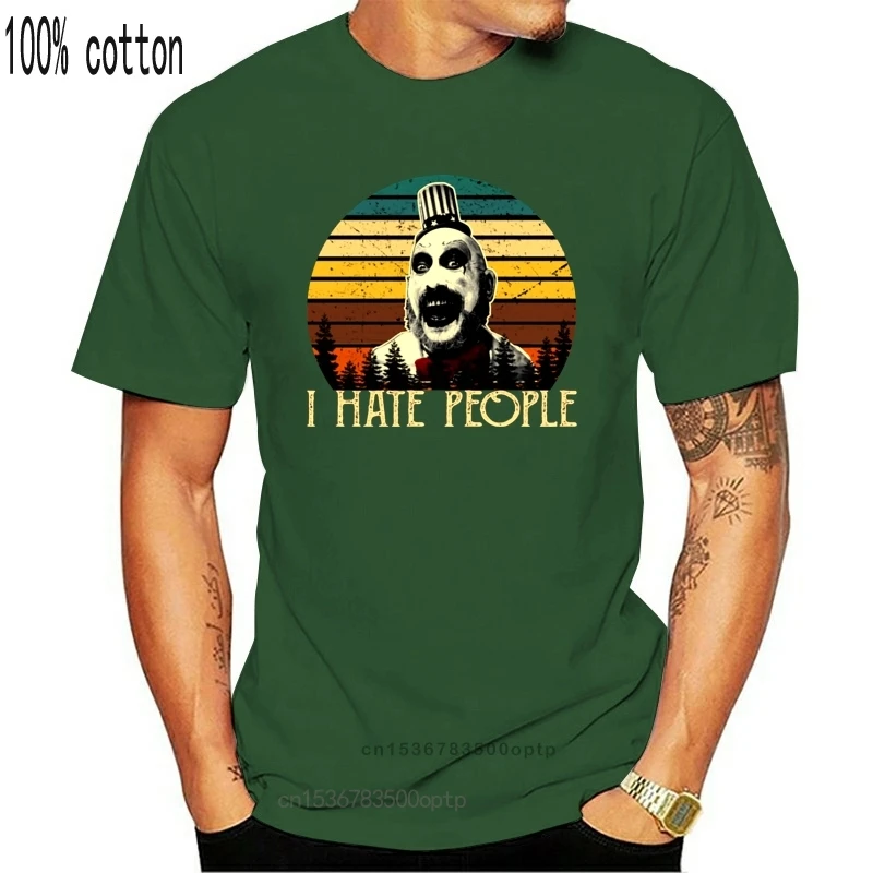 

Мужская винтажная черная футболка с надписью «I Hate People»