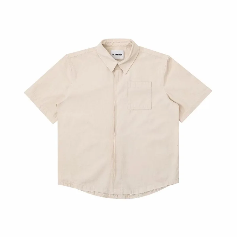 

Summer Short Sleeve JIL SANDER 1:1 Loose Cotton Tee Denim Shirt Letter Print Blouse Female Casual Plus Size T-shirt