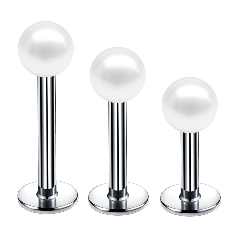 

1PC Man-made Pearl Labret Stainless Steel Lip Stud Piercing Ball St100500uds Cartilage Earring Tragus Helix Piercing Body Jewelr