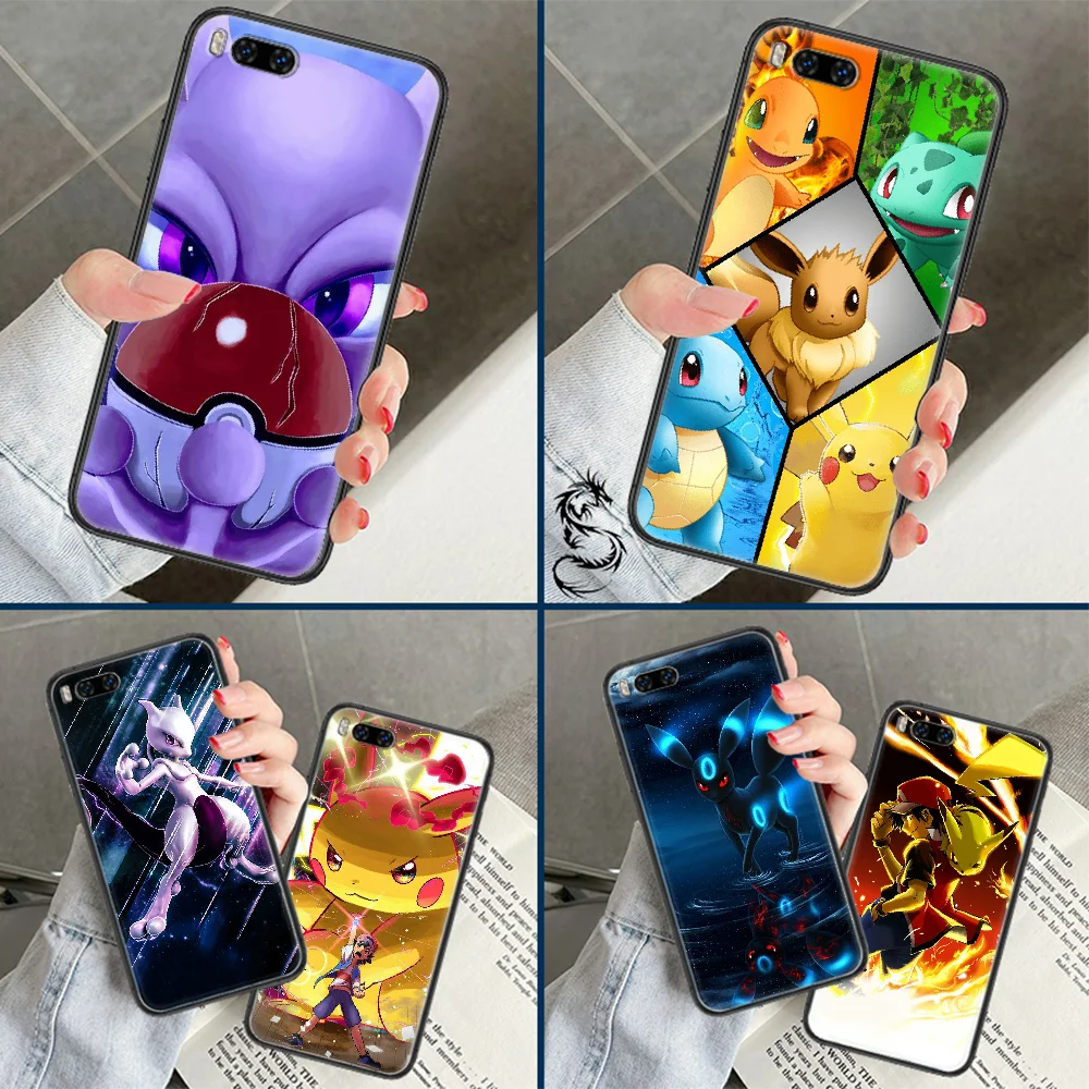 

Anime p-Pokemones-Charmander Phone Case For Xiaomi Mi Note 8 9 10 11 9T 10T A3 Lite Pro Ultra black painting bumper silicone