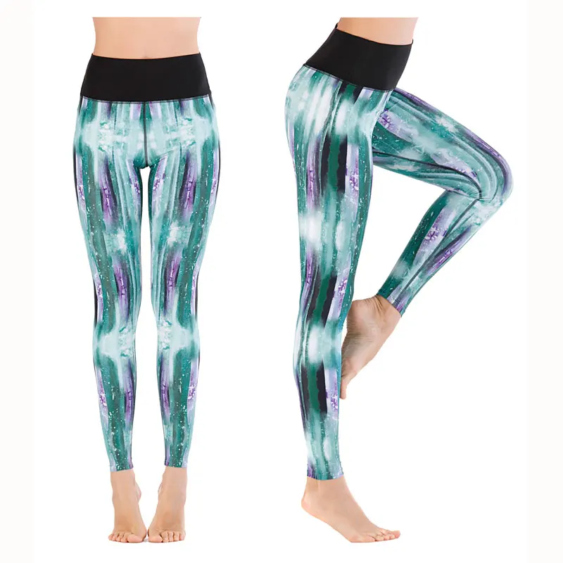 Женские штаны для йоги с принтом леггинсы высокой талией спортивные бега