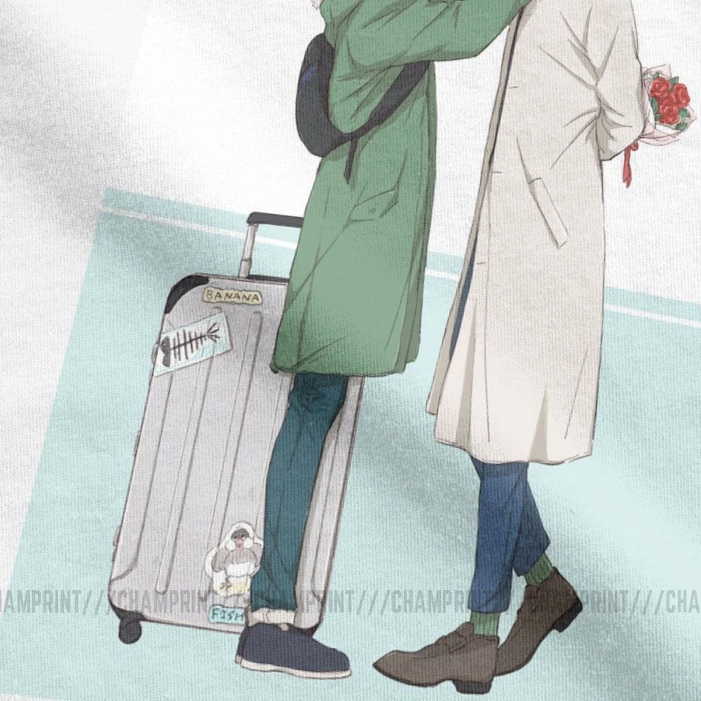 Банановая рыба футболка Ash Eiji смешные футболки мужские топы с коротким рукавом