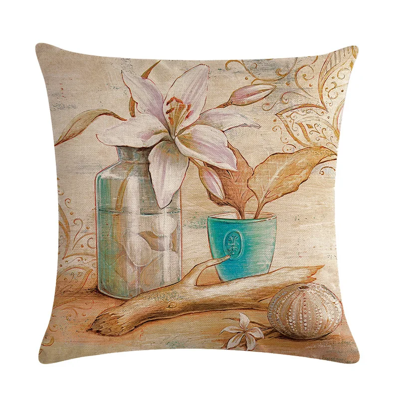 45x45 см чехол для подушки ретро стиле живописи тушью Птица с цветочным принтом и