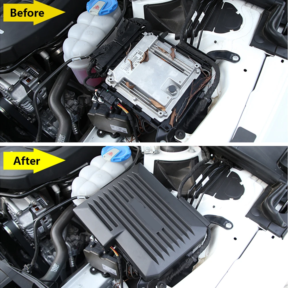 

For Audi A5 2018-2021 ECU Electronic Control Unit Protection Cap Engine Computer Board Dustproof Cover Car PC Trim