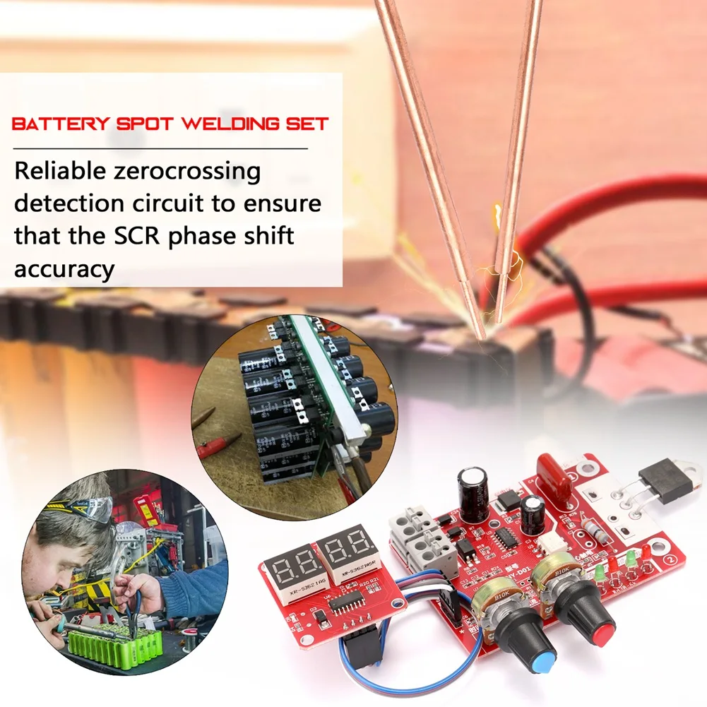 

Battery Spot Welding Tool Set Digital Display Control Board with Welding Pen 9V Transformer and Metal Foot Pedal