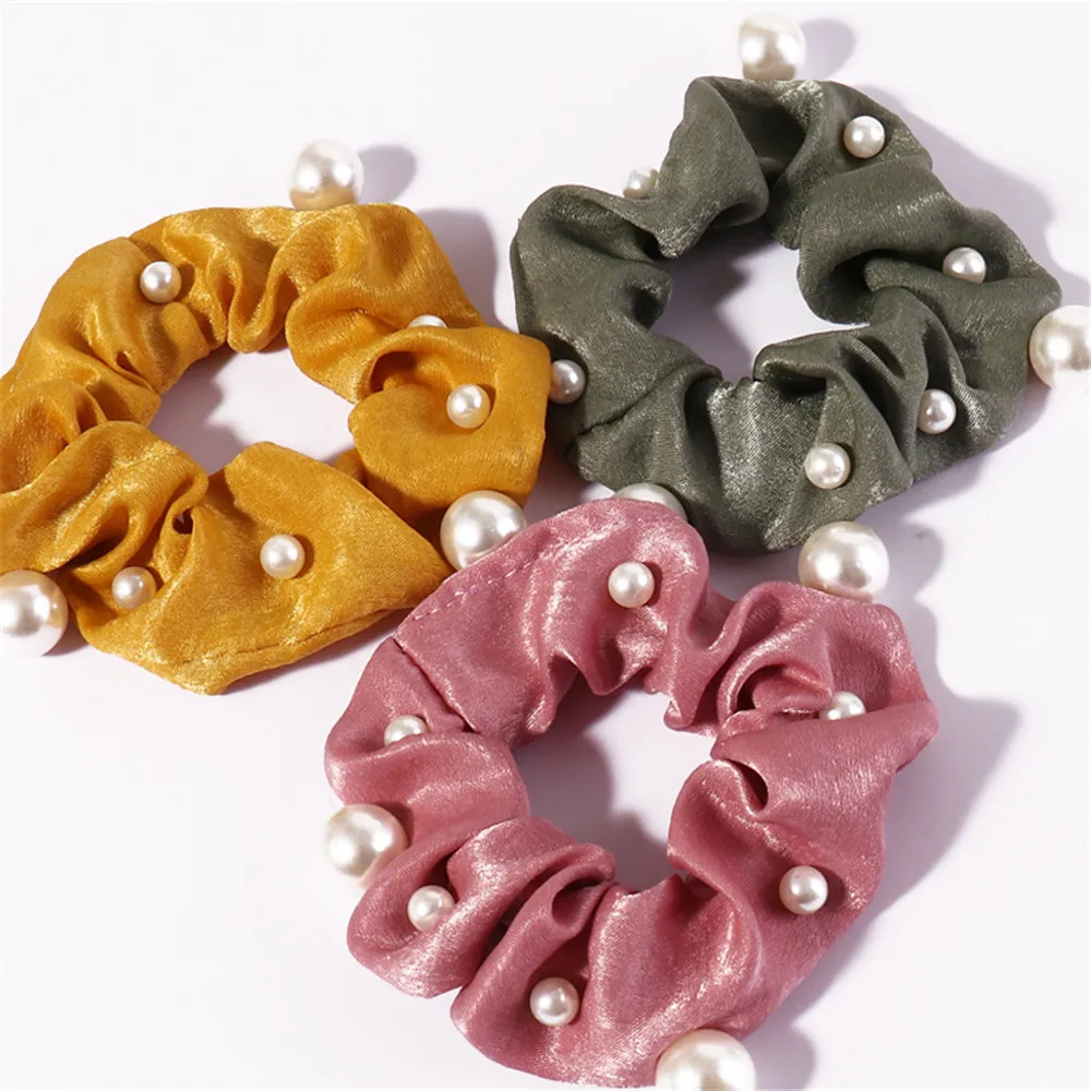 Новинка 2019 корейская версия жемчужин большой кишечник для волос атласная