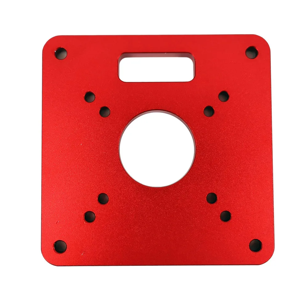 

Red Trimming Flip Board Aluminum Router Table Insert Plate Universal Trimming Machine Flip Board for Woodworking Benches