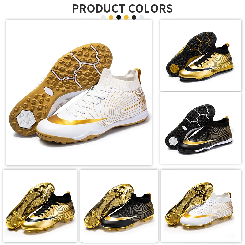 AG/TF  Football Shoes 2022 New Men Football Boots Youth Outdoor Sports Kids High-top Training Competition Football Sports Shoes