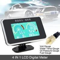 12v24v universal 4 in 1 lcd digital volt gauge water temp gauge oil pressure gauge fuel gauge with sensor for car truck