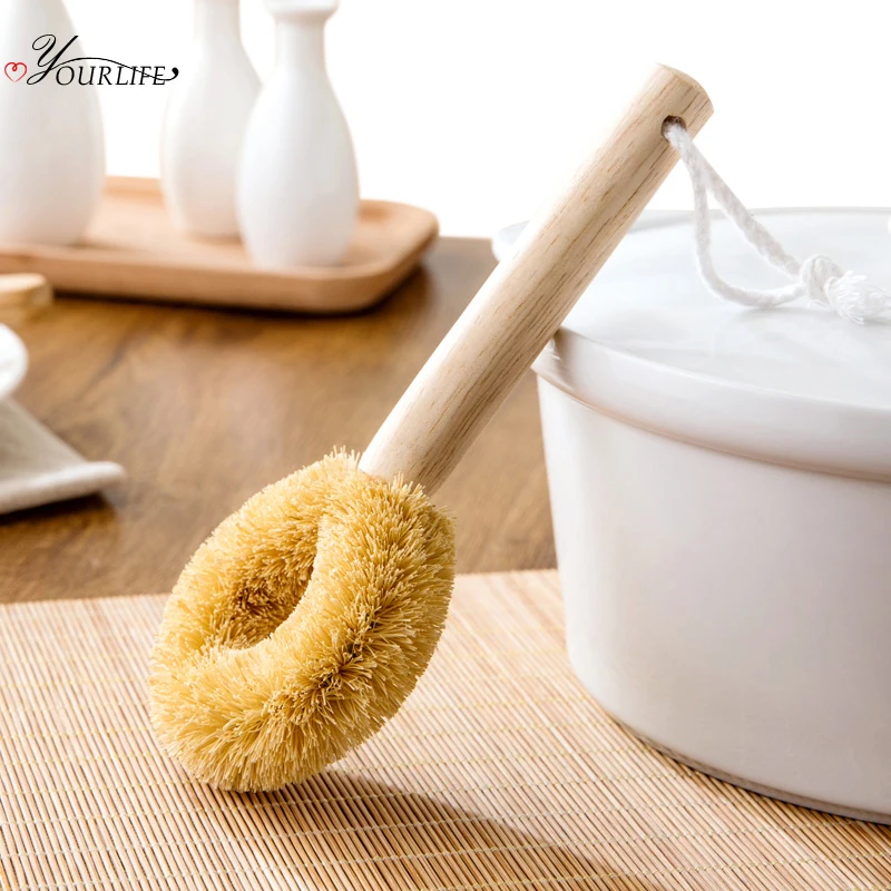 OYOURLIFE натуральная зеркальная кухонная щетка для мытья посуды сковорода миска