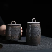 ceramic storage tank sealed coffee storage bottle with wood lid spice jar container tea pot grain organizer candle jars