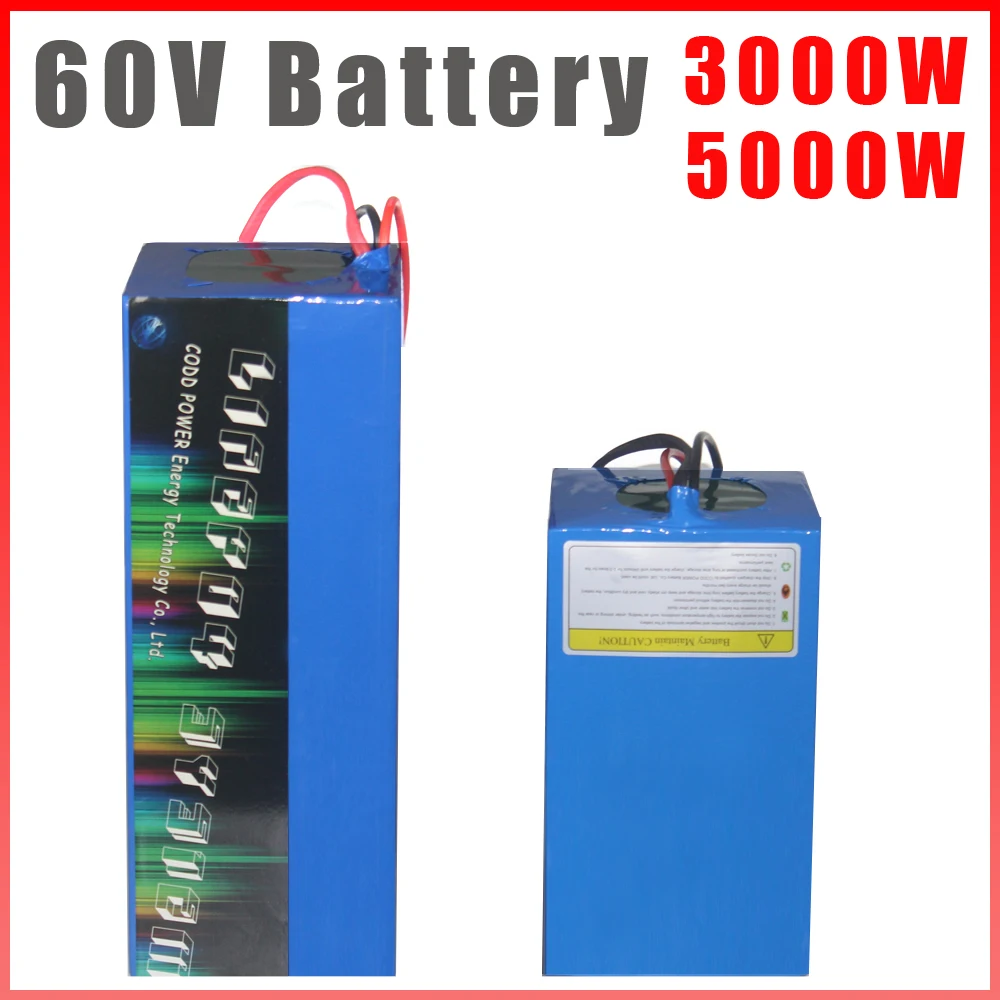 60V Батарея 40Ah 60Ah 100Ah 2000W 3000W электрический велосипед скутера/мотоцикла из литиевая
