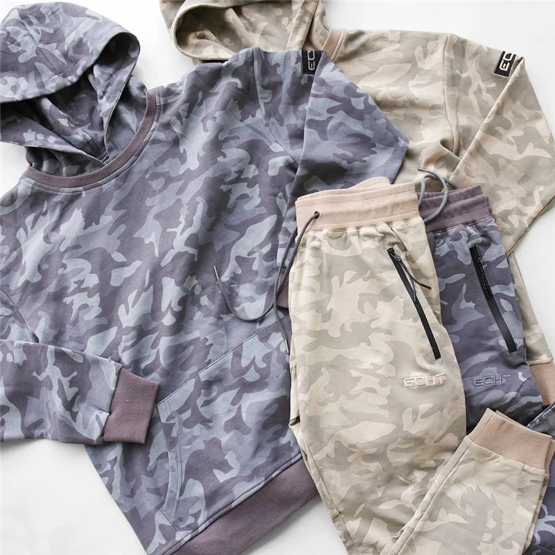 

Autumn Camouflage men Sets Sportswear Tracksuits Sets Men's Hoodies+Pants Running Suits Men's sports Suits tracksuit hoodies