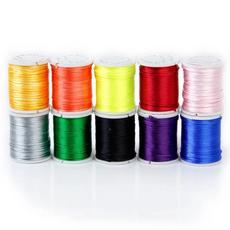

10 Rolls of Crystal Elastic Beading Cord Thread Mixed Color---0.6mm & 10 Rolls Mixed Cord in Nylon 1 mm