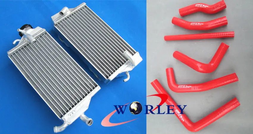 

For Aluminum Motorcycle Radiator&Silcone RED Hose Honda CR250 CR250R CR 250 R 2000 2001 00 01
