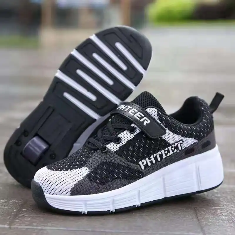 

Children Junior Roller Skate Shoes Kids Sneakers With One Or Two Wheels Shoes Adult Casual boys Girls Shoes