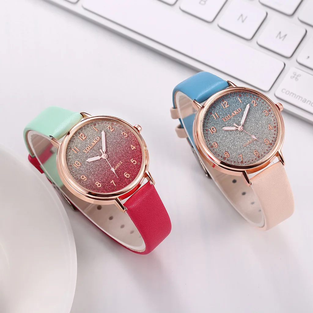 Reloj mujer женские часы модные montre femme простой градиентный циферблат с бриллиантовым ремешком женские кварцевые часы bayan kol saati