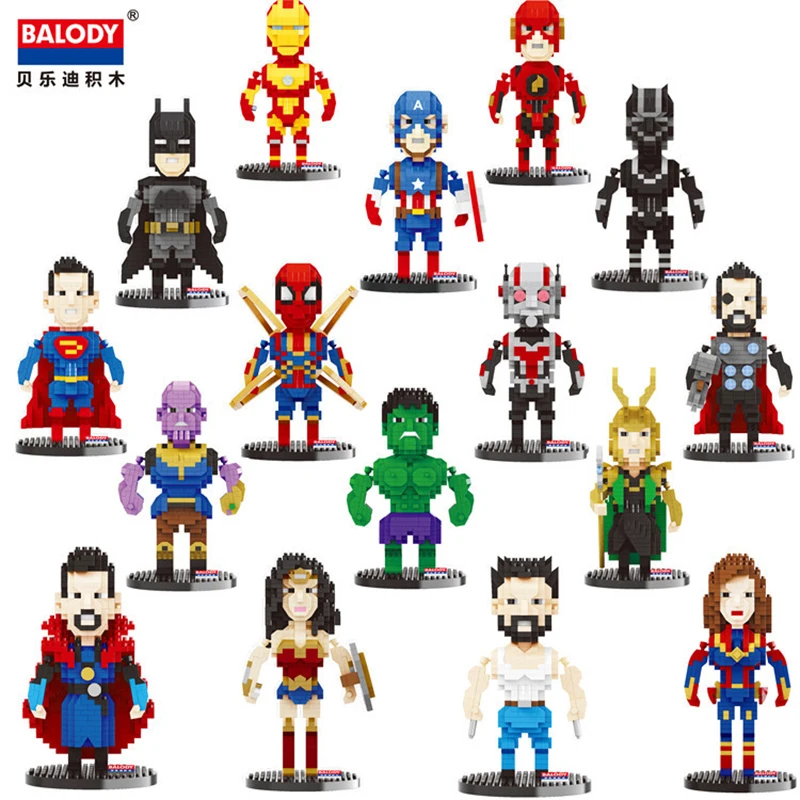 

Marvel Avengers Building Blocks Hulk Thor Loki Doctor Strange Thanos Captain Mini Bricks Figures Toys For Christmas Gift