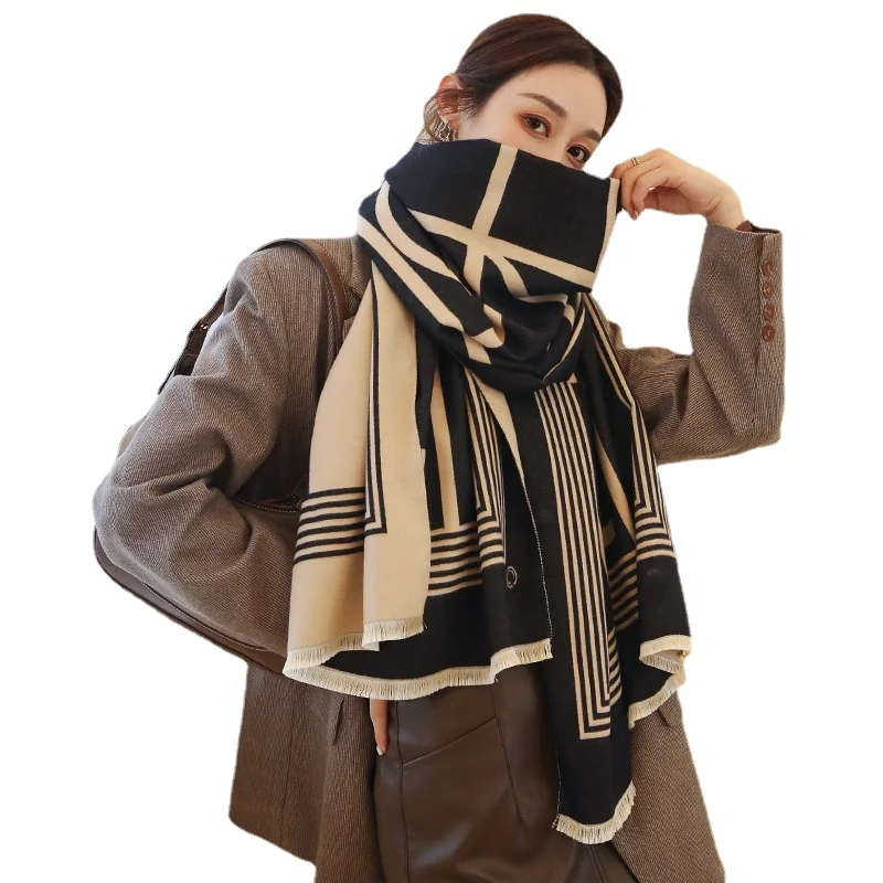 

Luxury Winter wool Scarf Cashmere Thick Soft Warm Pashmina Scarves Female Shawl Wraps Bufanda echarpe hiver cicartiz invierno